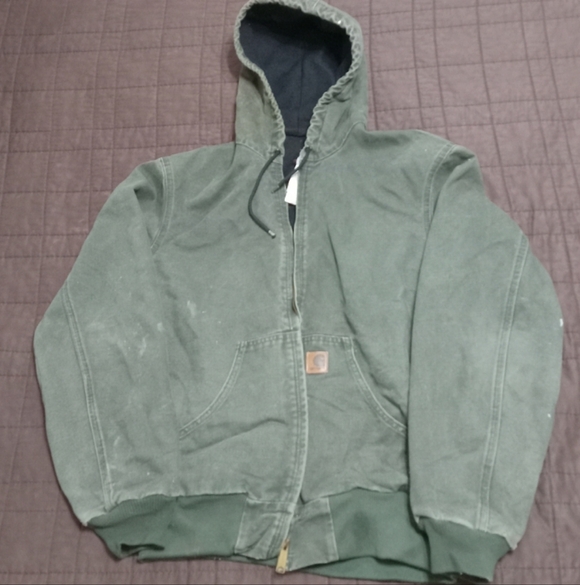 Carhartt Other - Vintage Carhartt J25 MOS Jacket Mens Medium Green Hooded Canvas Workwear Outdoor